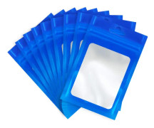 100 st Mylar-påsar återanvändbara läckagesäkra tätningspåsar för smycken (8X13CM, blå) blue 8*13cm