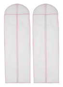 2-pack bröllopsklänningsfodral, 180 cm/70,8 tum, brudklänningsöverdrag i non-woven-tyg med dragkedjor, lång full längd