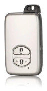 Silikon fj?rrkontroll bilnyckel Svart silikongummi 2/3 knappar Pad f?r Toyota Avensis Corolla f?r Lexus Rav4 Ers?ttning 2 Buttons Silver