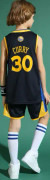 Stephen Curry No.30 Baskettröja Set Warriors Uniform för barn tonåringar Black S (120-130CM)