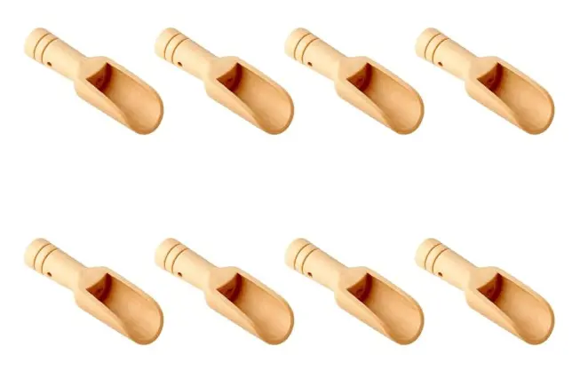 8 st Mini Träskedar, Mini Bambu Skedar för Badsalt, Te etc
