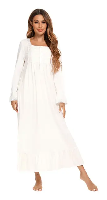 Långärmad pyjamas prinsessklänning vit klänning halloween del