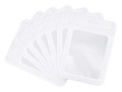 100 st Mylar-påsar återanvändbara läckagesäkra förseglingspåsar för smycken (7x10CM, vita) White 7*10cm