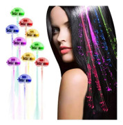 LED Ljus Hår, 10 Ljus-Up Fiber Optic LED Hår Barrettes Party