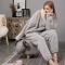 Dam vintertjocknade flanellpyjamas hemmakläder M(90-110 pounds)