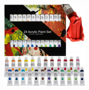 Färgstarka Akrylfärger: 24-tub Set, Luktfria, Giftfria