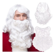 Julperuk Santa Claus Peruk,tomteskägg,julskägg Julrollspel,peruk + skägg(vit)
