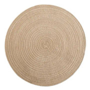 Bordsunderlägg, Set om 6, Khaki 38x38cm Runda Vävda Tvättbara Bordsunderlägg Värmebeständiga Bordsunderlägg för Matbord