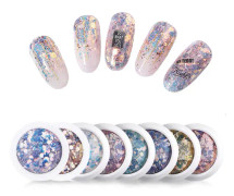 IC Nagelkonst Glitter Paljetter (8 färger Set) makeup