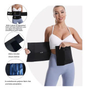 Svett Bastu Waist trainer Fitness Kompressionsbälte Thermo Body Shaper Trimmer Korsett Midja Cincher Wrap Workout Slim Shapewear, svart
