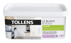 Köksfärg-Vit--TOLLENS - Väggar, tak och träslöjd - Silkeslen sammet - Tvättbar - 2L = 24m2