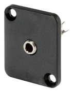 Hicon HI-J35SEFD Jackplugg 3,5 mm Flänsanslutning, raka kontakter Antal poler: 3 Stereo Svart 1 st