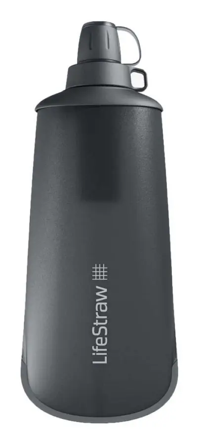Lifestraw Hopfällbar Vattenfilterflaska Peak Series 1l Grå