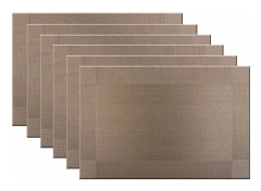 Matsatsset för matbord med 6 st champagnefärgade placemats, tvättbara och lätta att rengöra