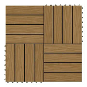 Präglad terrassplatta 11 st WPC 30 x 30 cm 1 m² - SALUTUYA - BD13633