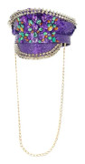Fever Deluxe Sequin Studded Captains Hat Purple Rollspel & Maskerad