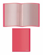 Bindning - plastpinne - transparent - Dohe-överdrag - PP-hållare med 10 PP-fickor (80 mic) Soft Red