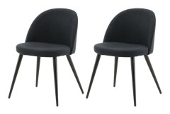 2-pack Velvet Matstol - Svart