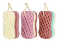 3-pack badsvamp för kvinnor, män och barn, badsvamp av luffa, 3 färger och stor badsvamp Badtillbehör (stor)