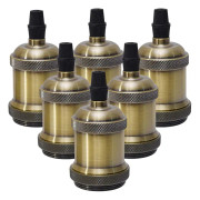 E27 Bronze Vintage Edison Lamphållare Sockel, 6 × Tak Sockel