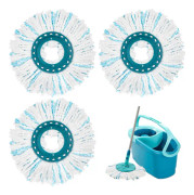 3 x Leifheit Spin Mop Pads Ersättningsplattor Mikrofiber Våt & Torr