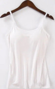 Vadderad mjuk BH Linne Spaghetti Camisole med inbyggd