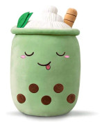 19,6 tum Bubble Tea Gosedjur Plyschkudde Grön Fruktmjölk Te Plysch Sovkudde Barnens Present Dekorationer
