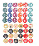 2 set Juladventskalender 1-24 Sifferknappar för