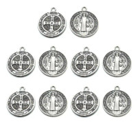 Saint Benedict Nursia Patron Against Evil Medal Pendant 1,18 inches Diamter Saint Christopher/Michael/ Jude Halsband SQBB