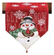 Snowman Julbordslöpare 13 x 72 tum Farmhouse Holiday Party Byrå Skåp Matbord Julbordslöpare Dekoration