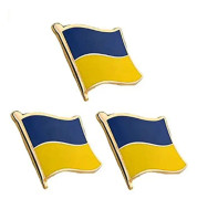 3 stycken Ukraina Land Flagga Pin Lapel Pin Brosch Badge För Unisex Kvinnor Män