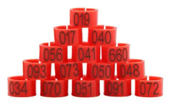 100 st/påse 20 mm 001-100 Numrerade plastfjäderfän mångfärgade Goo