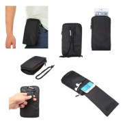 Multifunktionellt Fodral - SAMSUNG - Universell - Nylon - Svart - Fack med Karabinlås