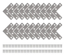 50 x 50 mm 20 st raka platta konsoler L-formade metallkonsoler med skruvar för träfurni