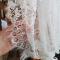 150*300cm vit vintage duk, spets