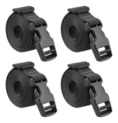 6 st snabblåsrem 2,5*188cm resväska rem liten plast spärrrem för surrning bagage fastsättning flyttning (svart - 25 mm, 188cm)