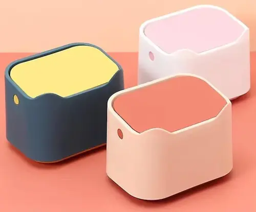 Mini Push-typ Lock Förvaringslåda Skrivbord Papperskorg För