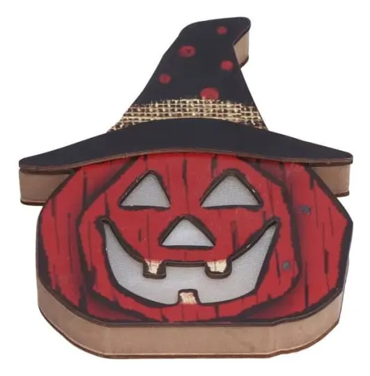 HURRISE Träpumpalykta Träjack O-lykta Dekorativa Halloween-hängande ljus