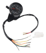 LED-bakgrundsbelysning 12V Motorcykel Dubbel Odometer Hastighetsmätare Mätare Kit Cafe Racer
