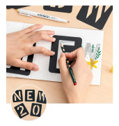 42ST Bokstavsnummer Symbol Craft Hollow Stencil Stämpling Relief Black one size