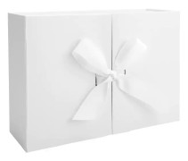 Lyxig presentförpackning med band med lock 26,5x19x8cm Vit