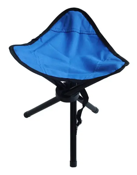 Blå campingpall/fiskepall med stativ