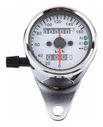 - Motorcykelhastighetsmätare 1st Universal Motorcykel Odometer Speedometer Gauge Signal Dual Digital Display (Silver)