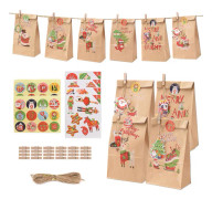 Julkalender för att fylla Tag Rep Clip Party Supplies, julklappspåsar Kalender för barn gör-det-själv-dekoration