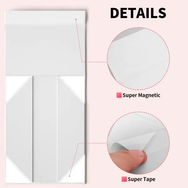 Magnetiska Presentaskar Vita Presentaskar med Lock, Bröllopspresent