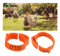 100-pack justerbara kycklingbenringar med klämmor för fjäderfämarkering och ringar Gård och ranch (orange)