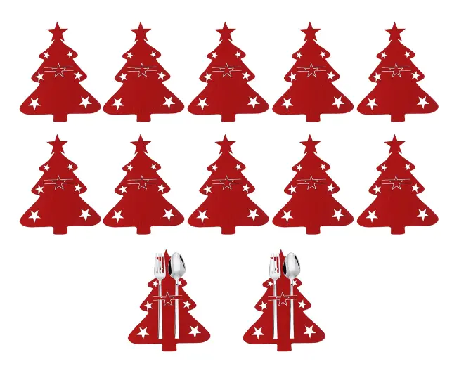 12 st julgransbesticksfodral bordsdekoration sked