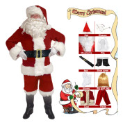 Jultomte Kostym Julkläder Sammet Julspel (L)