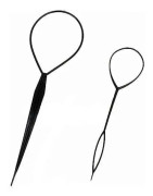 Set med 2 tillbehör, hårstylinghjälpmedel, hårband, svart, för bulle, vridet, twist C