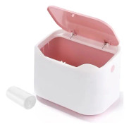 Mini badrumskorg tepåse korg med lock för kontorsbordsskiva Liten korg（Rosa） color 4